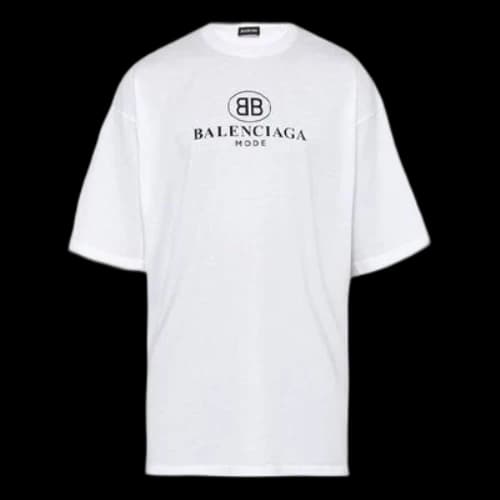 Balenciaga Logo Printing Round Neck Short Sleeve White