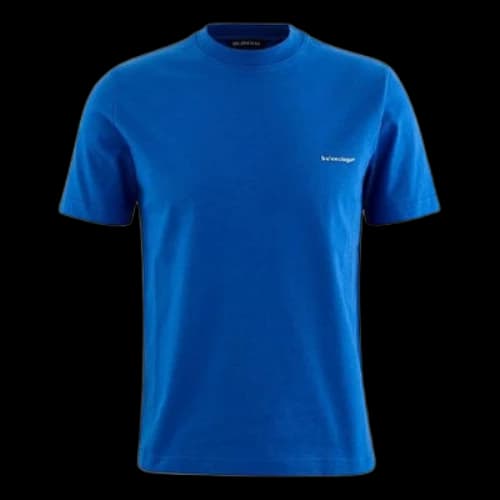 Balenciaga SS21 Alphabet Small Logo Short Sleeve Blue