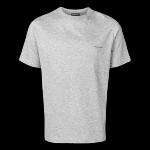 Balenciaga Small Logo Print Cotton T-Shirt 'Grey'