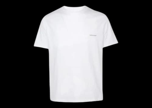 Balenciaga Small Logo Print Regular Fit Cotton T-Shirt White/Black
