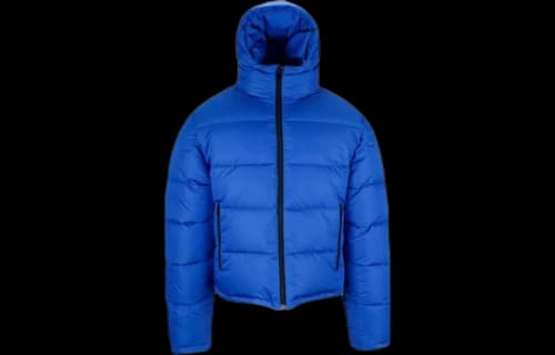 Balenciaga Small Logo Print Down Jacket 'Blue'