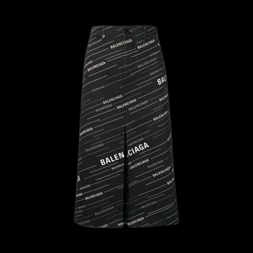 Balenciaga High Rise Logo Skirt 'Black'