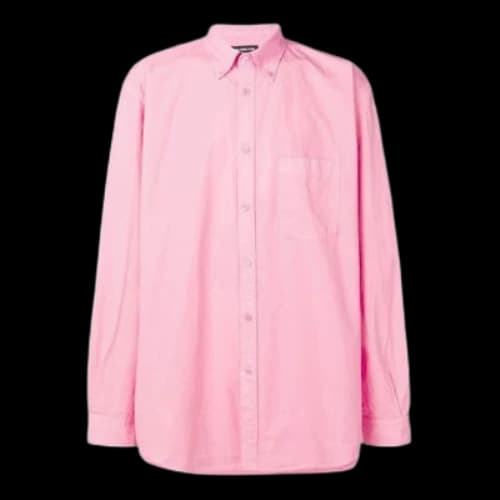 Balenciaga Back Logo Cotton Poplin Shirt 'Pink'