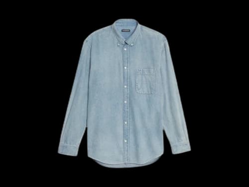 Balenciaga Normal Fit Logo T-shirt Blue