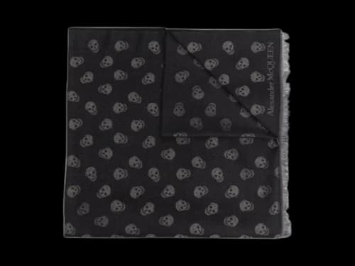 Alexander McQueen All-over Skull-Print Scarf Black/Grey
