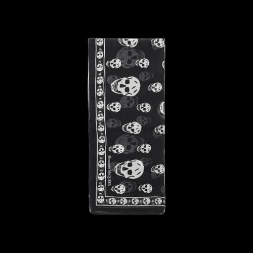Alexander McQueen Skull Silk Scarf 'Black/White'