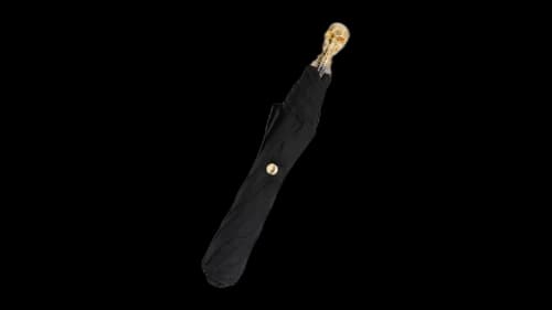 Alexander McQueen Skull Folded Umbrella Black/Gold