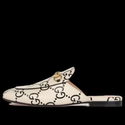 Gucci Princetown GG Debossed Leather Slipper 'Black Nerd' (Women's)