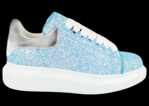 Alexander McQueen Oversized Glitter White Blue (Women's)