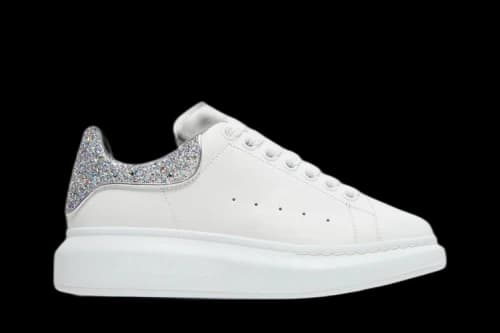 Alexander McQueen Oversized Sneaker 'White Silver Glitter' (Women's)