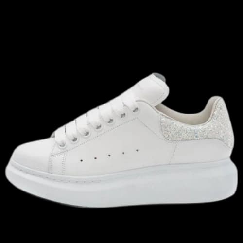 Alexander McQueen Oversized Sneaker 'White Silver Glitter' (Women's)