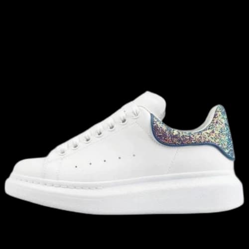 Alexander McQueen Oversized Sneaker 'White Petrol Blue Glitter' (Women's)