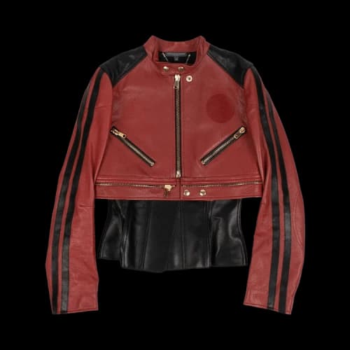 Alexander McQueen Peplum Biker Jacket 'Red/Black'