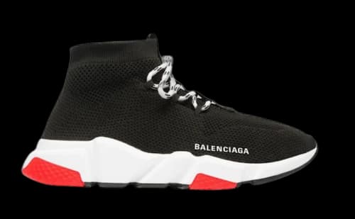 Balenciaga Speed Trainer Lace Up Black Red