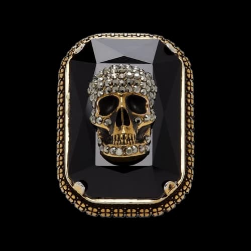 Alexander McQueen Jewelled Skull Ring 'Gold'