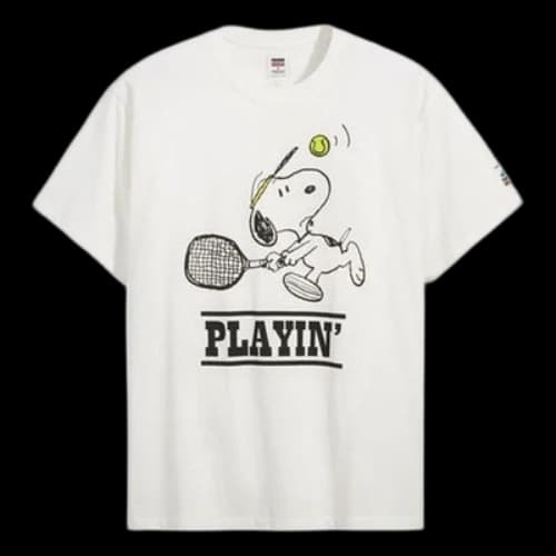 LEVI'S Levis Peanuts Crossover Round Neck Short Sleeve White