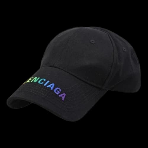 Balenciaga Rainbow Logo Cap 'Black'
