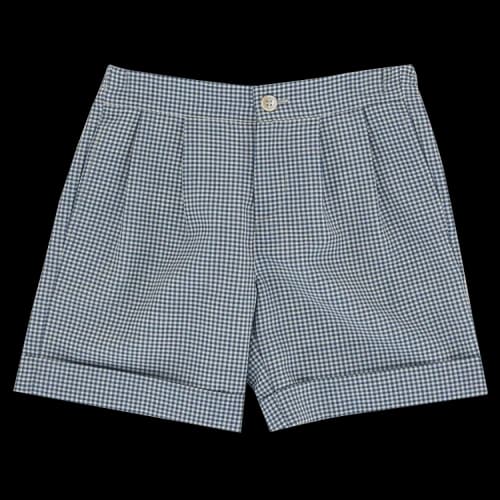 Gucci Gingham Wool-Blend Shorts Blue