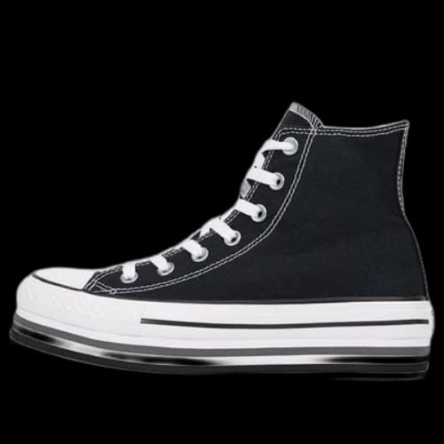 Converse Chuck Taylor All Star Lift High Top Sponge Cake Sole Black White (Women's)