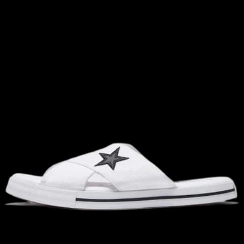 Converse One Star Slide Canvas White Slippers 'White Black' (Women's)