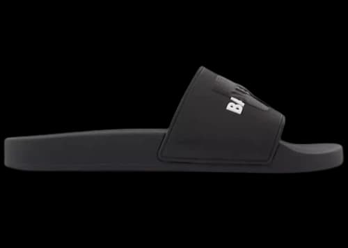 Balenciaga Tape On Logo Pool Slide Black (Women's)