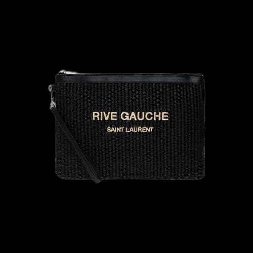 Saint Laurent Rive Gauche Zippered Pouch 'Nero/Beige'