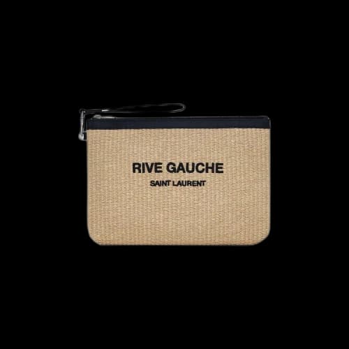 Saint Laurent Rive Gauche Zippered Pouch 'Natural Beige'