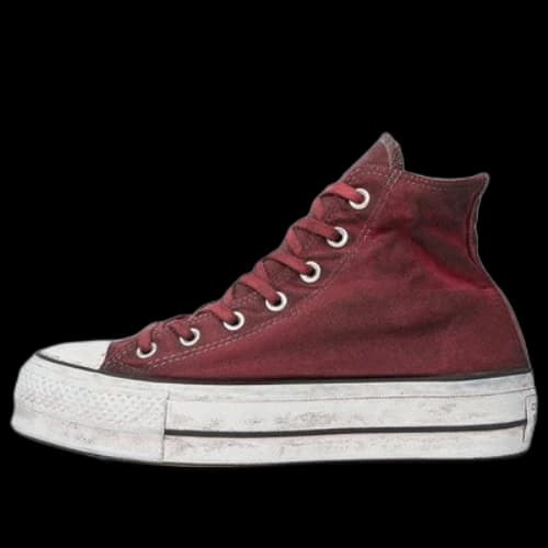 Converse Chuck Taylor All Star Canvas Rust Platform High Top Thick Sole Dirty Shoes Wine Red (Women's)