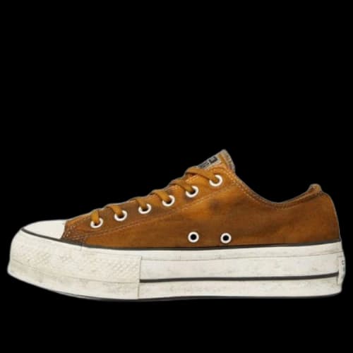 Converse Chuck Taylor All Star Canvas Rust Platform Low Top Thick Sole Dirty Shoes Yellow White (Women's)