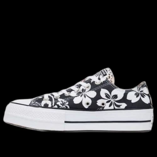 Converse Chuck Taylor All Star Hawaiian Mix Platform Low Top Thick Sole Cherry Blossoms Black Orange (Women's)
