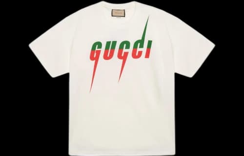 Gucci Printing Classic Short Sleeve Creamy White