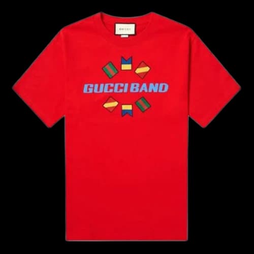 Gucci Band Flag Embroidered Big Logo For Men Red