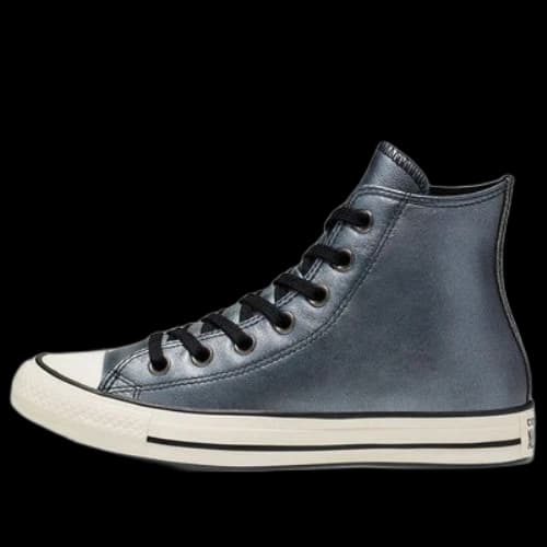 Converse Shiny Metals Chuck Taylor All Star High Top Leather Metal Silver (Women's)