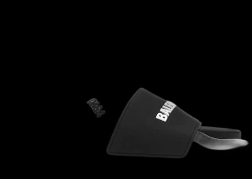 Balenciaga Pool Slides Logo White Black Alternate