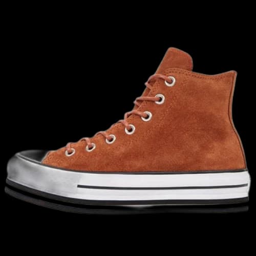 Converse Chuck Taylor All Star Platform Suede High Top Suede Thick Sole White Yellow (Women's)