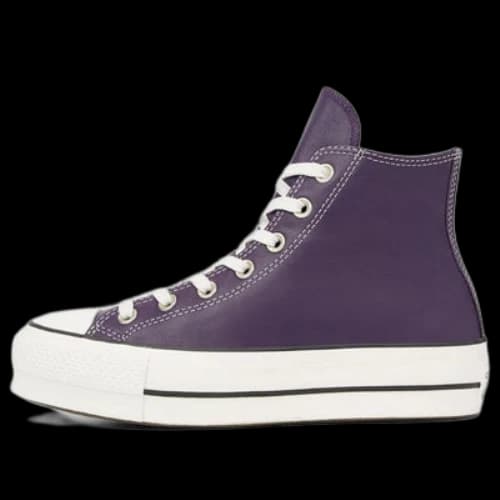 Converse Chuck Taylor All Star Platform Leather High Top Thick Sole White Purple (Women's)