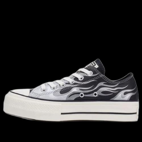 Converse Chuck Taylor All Star Platform Metallic Flame Low Top Black White (Women's)