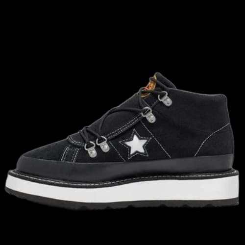 Converse Fleece Lined Boot One Star Thick Sole Black White (Women's)