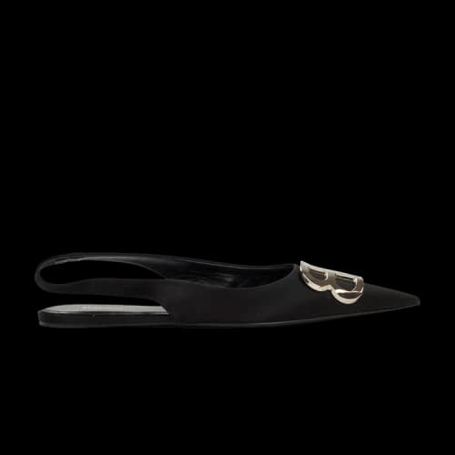 Balenciaga Slingback Ballerina Flat 'Black Satin' (Women's)