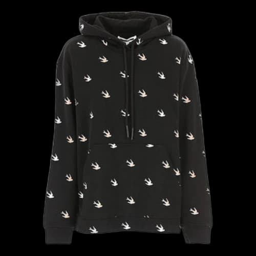 Alexander McQueen Contrasting Colors Printing Logo Hoodie 'Black' (Women's)