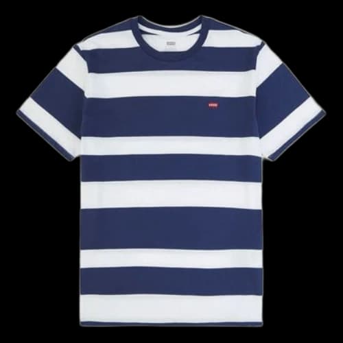 LEVI'S Levis Round Neck Stripe Short Sleeve Blue White T-Shirt