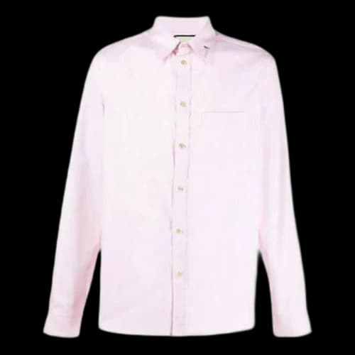 Gucci Classic fit shirt Causual Long Sleeve Shirt Male Pink
