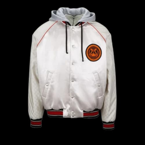 Gucci GG Nylon Bomber Jacket With Lyre 'Rose Beige'