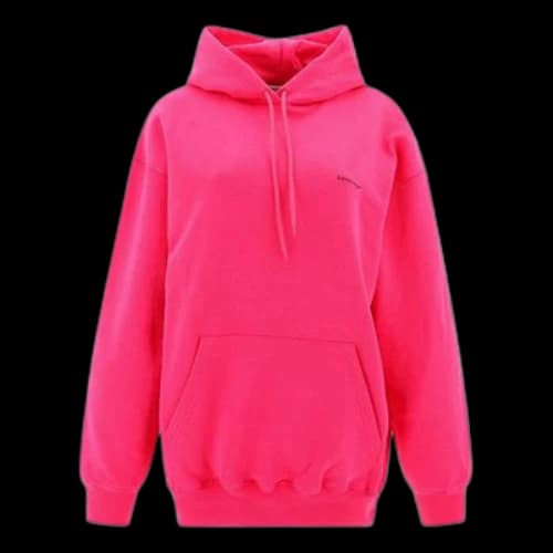Balenciaga Classic Logo Minimalistic Solid Color Hoodie Pink (Women's)