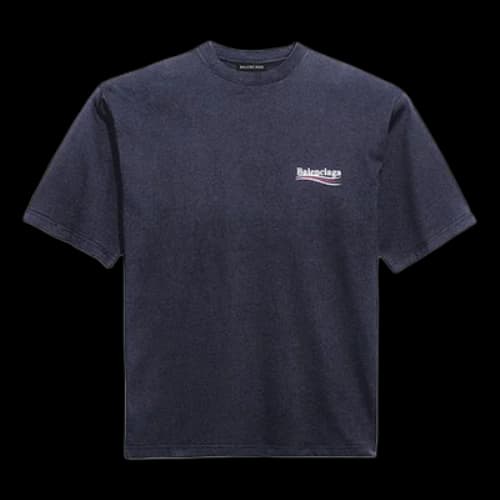 Balenciaga Political Campaign Printing Version Short Sleeve Navy Blue