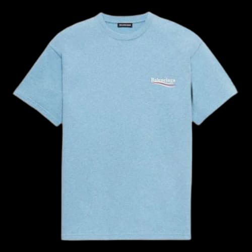 Balenciaga Political Campaign Printing Version Round Neck Short Sleeve Blue