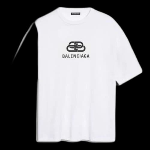 Balenciaga White with BB logo Classic logo Printing Short Sleeve