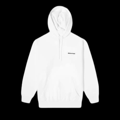 Balenciaga Corporate Logo Popover Hoodie 'White/Black'