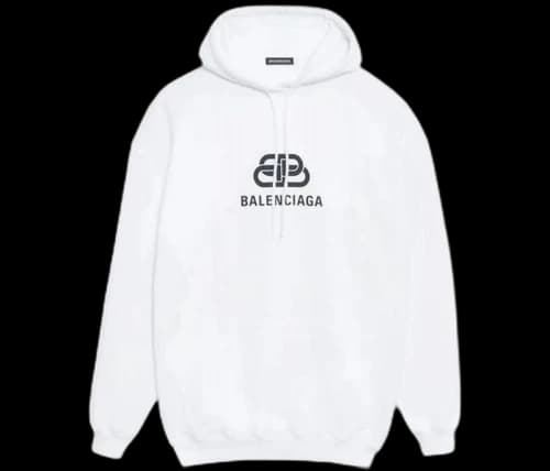 Balenciaga BB Fleece Hoodie White
