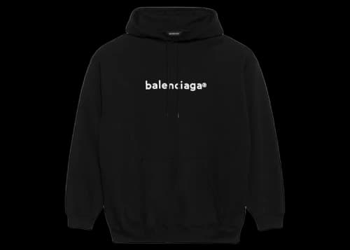 Balenciaga Mens New Copyright Medium Fit Hoodie Black